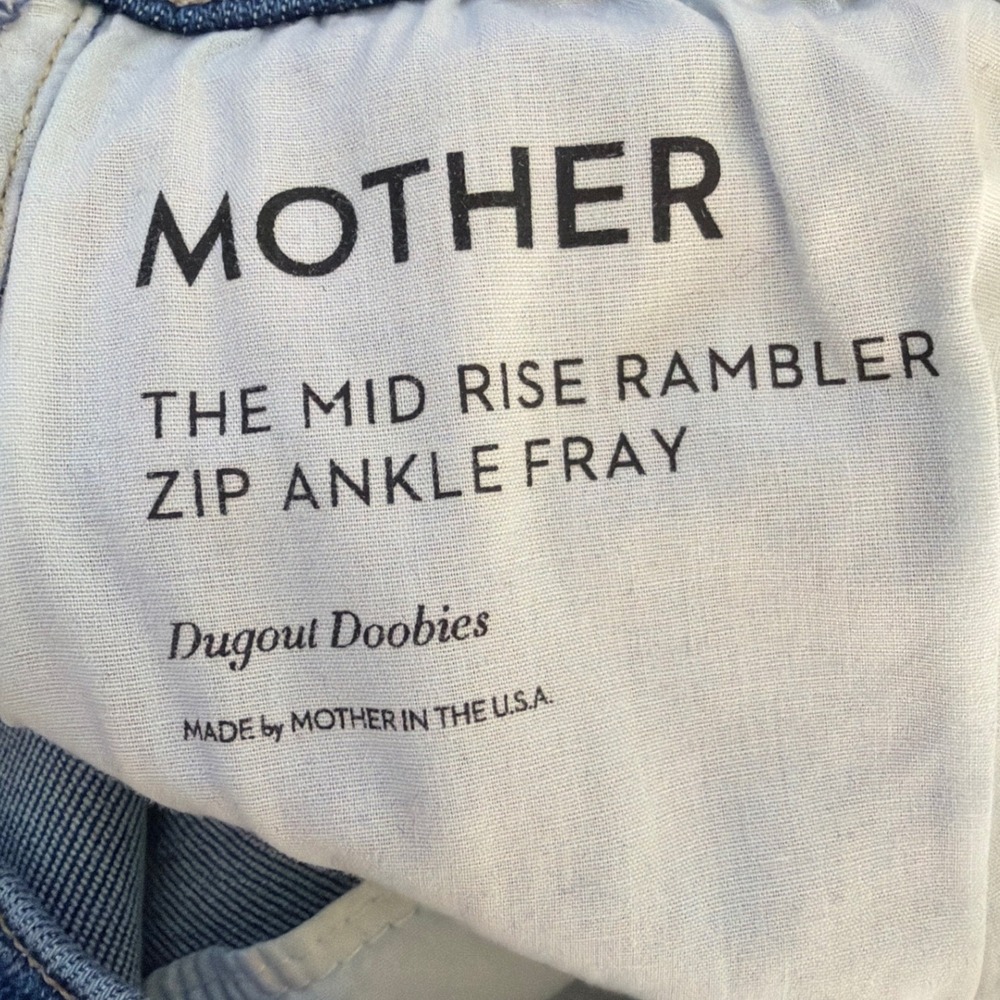 Mother The Mid Rise Rambler Zip Ankle Fray Jeans Sz 27 Straight Dugout Doobies - Picture 2 of 10